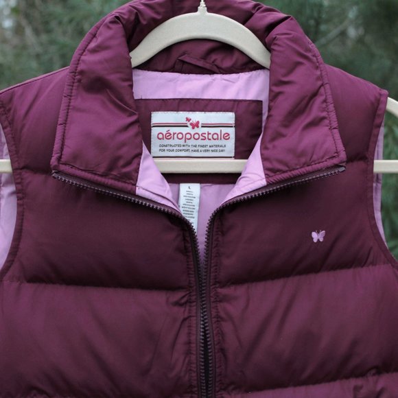 Aeropostale Down Puffer Vest with Butterfly - Picture 2 of 3